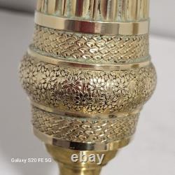 Paire De Grands Bougeoir Bronze Doré Empire 19ème