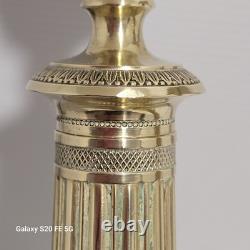 Paire De Grands Bougeoir Bronze Doré Empire 19ème