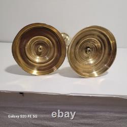 Paire De Grands Bougeoir Bronze Doré Empire 19ème