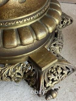 Paire De Lampadaires Napoléon III Bronze Laiton Décor Salamandres H 250 cm