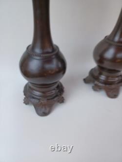Paire De Lampe A Petrole En Bronze. D'époque Napoléon III, Vers 1860