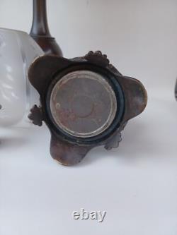 Paire De Lampe A Petrole En Bronze. D'époque Napoléon III, Vers 1860