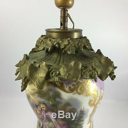 Paire De Lampe En Porcelaine De Paris Napoleon III Bronze Decor Romantique H755