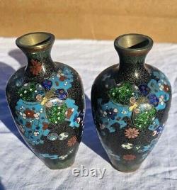 Paire De Vases Émaux Cloisonnés, Japon, Fin XIXème