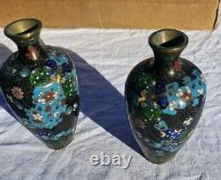 Paire De Vases Émaux Cloisonnés, Japon, Fin XIXème