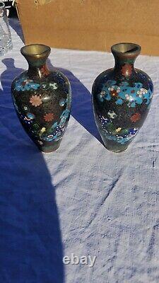 Paire De Vases Émaux Cloisonnés, Japon, Fin XIXème