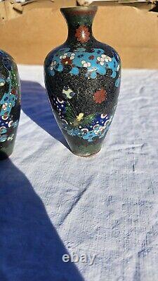 Paire De Vases Émaux Cloisonnés, Japon, Fin XIXème