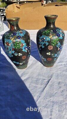 Paire De Vases Émaux Cloisonnés, Japon, Fin XIXème