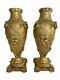 Paire De Vases En Bronze Fin Xixeme Napoleon Iii Decor Japonisant Dorure E673