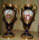 Paire De Vases Époque Napoléon Iii Porcelaine Bronze Doré