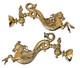 Paire Monumentale 35cm Appliques Torch&egrave;res Bronze P&eacute;gase Hippocampe Dragon