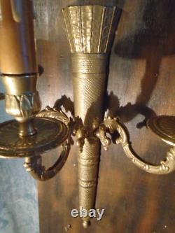 Paire applique carquois (grande) bronze doré Napoléon III