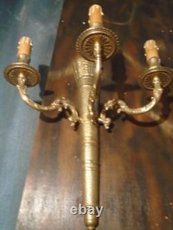 Paire applique carquois (grande) bronze doré Napoléon III