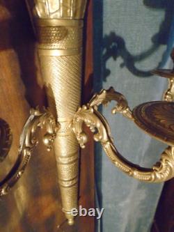 Paire applique carquois (grande) bronze doré Napoléon III