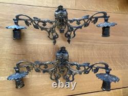 Paire appliques bougeoirs en bronze L. PINET Ép Napoléon III Style Louis XVI