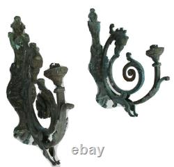 Paire appliques bronze chimere Napoleon III epoque 19eme lamp in bronze