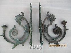 Paire appliques bronze chimere Napoleon III epoque 19eme lamp in bronze