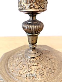 Paire bougeoirs en bronze signés Alfred Daubrée Napoléon III XIXe