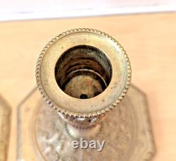 Paire bougeoirs en bronze signés Alfred Daubrée Napoléon III XIXe