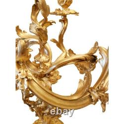 Paire candélabres Louis XV bronze doré XIXème siècle d'apres Aurèle Meissonnier