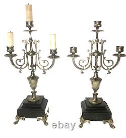 Paire chandeliers bronze ARGENTE Napoléon III pour une jolie table