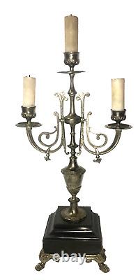 Paire chandeliers bronze ARGENTE Napoléon III pour une jolie table