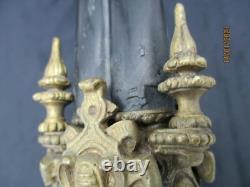 Paire chandeliers bronze décor chérubins putti d'époque Napoleon III candlestick