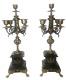 Paire Chandeliers Bronze Double Patine Poli Et Argente Napoléon Iii