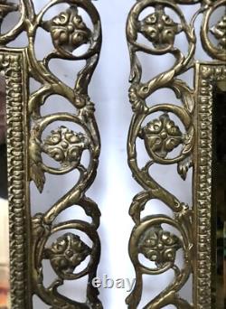 Paire d'appliques murales/Bronze Et Miroir Biseautés /2 Feux NAPOLÉON III 19ème