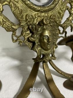 Paire d'appliques murales en bronze doré Napoléon III
