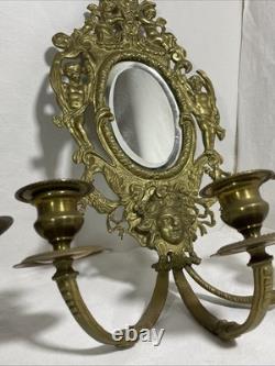 Paire d'appliques murales en bronze doré Napoléon III