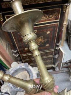 Paire de Bougeoir Pique Cierge Bronze XIXeme Église Napoléon III Chandelier