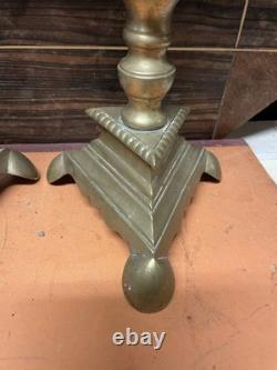 Paire de Bougeoir Pique Cierge Bronze XIXeme Église Napoléon III Chandelier