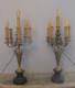 Paire De Cand&eacute;labre Chandelier Bronze Marbre 6 Feux Napoleon Iii 66cm