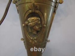Paire de Candélabre Chandelier Bronze Marbre 6 Feux Napoleon III 66CM