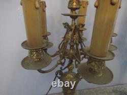 Paire de Candélabre Chandelier Bronze Marbre 6 Feux Napoleon III 66CM