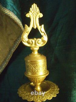 Paire de Candélabres Chandeliers Bronze laiton Marbre 3 Feux Napoléon III
