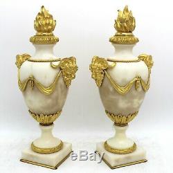 Paire de Cassolettes Chandeliers Bougeoirs d'époque Napoleon III-Bronze-du 19ème