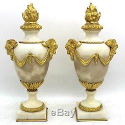 Paire de Cassolettes Chandeliers Bougeoirs d'époque Napoleon III-Bronze-du 19ème