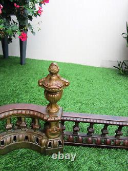 Paire de Chenets et Barre de Foyer, 19ème, Style Louis XVI Napoléon III