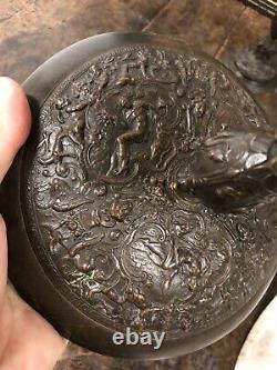 Paire de Coupe Cassolette Bronze XIXeme Napoléon III Pendule Ancien Antique