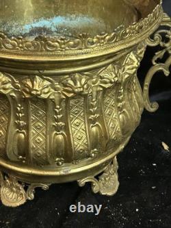 Paire de Jardinières en laiton repoussé et bronze doré Epoque Napoléon III