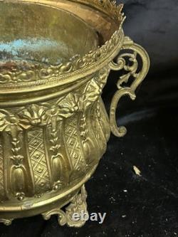 Paire de Jardinières en laiton repoussé et bronze doré Epoque Napoléon III