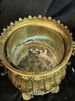 Paire de Jardinières en laiton repoussé et bronze doré Epoque Napoléon III