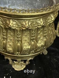 Paire de Jardinières en laiton repoussé et bronze doré Epoque Napoléon III