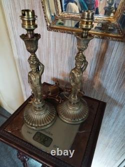 Paire de Pieds de Lampes en Bronze