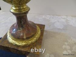 Paire de Pots de Feux Cassolettes marbre et bronze époque Napoléon III 41cm