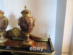 Paire de Pots de Feux Cassolettes marbre et bronze époque Napoléon III 41cm