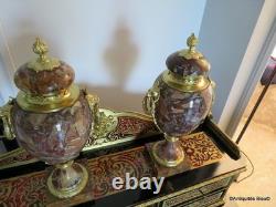 Paire de Pots de Feux Cassolettes marbre et bronze époque Napoléon III 41cm