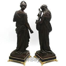Paire de Sculpture en Bronze Napoleon III le Muses Clio et Terpsichore -du 19ème